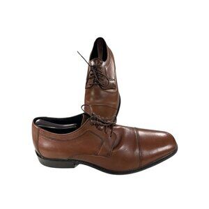 Johnston & Murphy  Mens Size 11.5M Brown Leather Cap Toe Dress Shoes